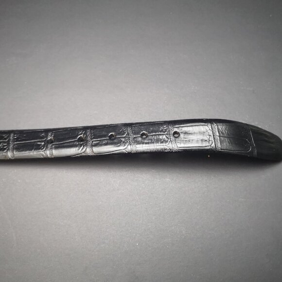 Florsheim Made in Italy Black Croco Grain Italian Leather Men's Size 30 Belt - Picture 2 of 8